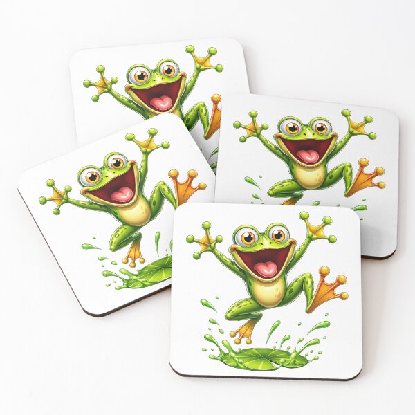 Item preview, Leaping Playful 3D Cartoon Amphibian Positive Vibes designed and sold by LunaPixelStudio.