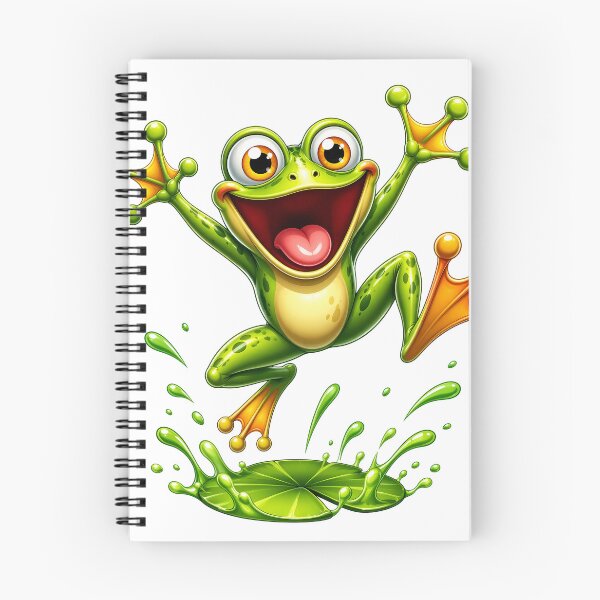 Item preview, Leaping Playful 3D Cartoon Amphibian Positive Vibes designed and sold by LunaPixelStudio.