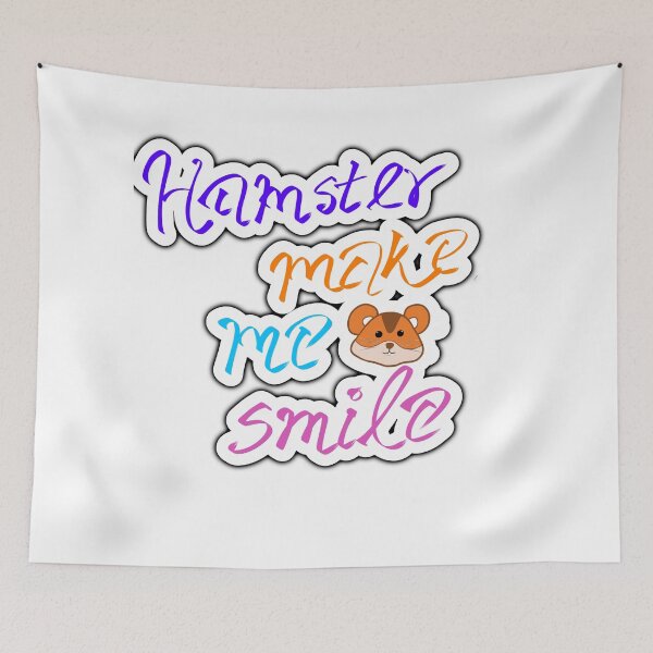 Item preview, Hamster Make Me Smile Sticker | Cute Kawaii Hamster Quote designed and sold by pn_terest.