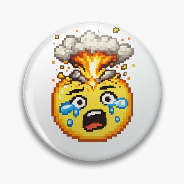Item preview, Mind Blown Pixel Emoji – Retro 8 Bit Shock Reaction Sticker designed and sold by ANiyati.