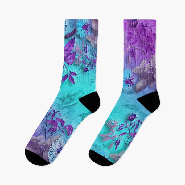 Item preview, Purple teal garden with flowers and birds designed and sold by augustinet.