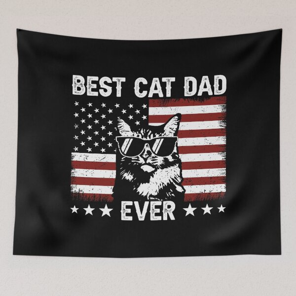 Item preview, Best Cat Dad Ever American Flag Patriotic Feline Father Men designed and sold by 76Valeria.
