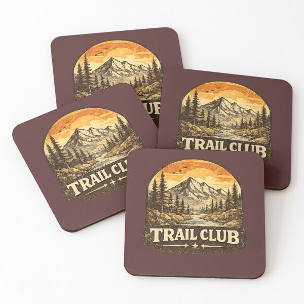 Item preview, Vintage Trail Club Mountain Adventure Hiking Design designed and sold by Artbysarmina.