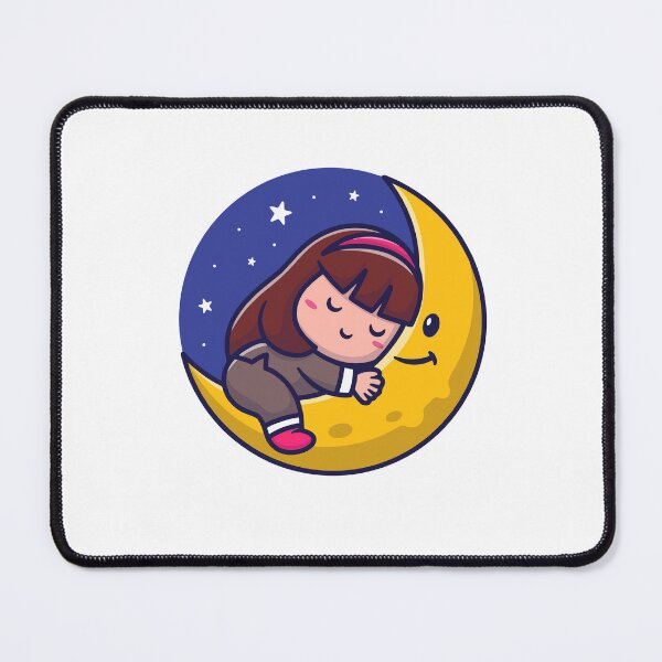 Item preview, Cute Little Girl Sleeping on Crescent Moon designed and sold by cbarilnb.