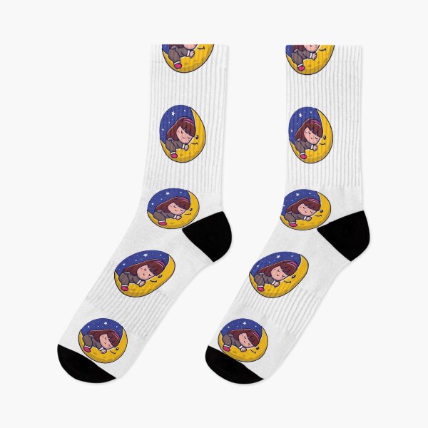 Item preview, Cute Little Girl Sleeping on Crescent Moon designed and sold by cbarilnb.