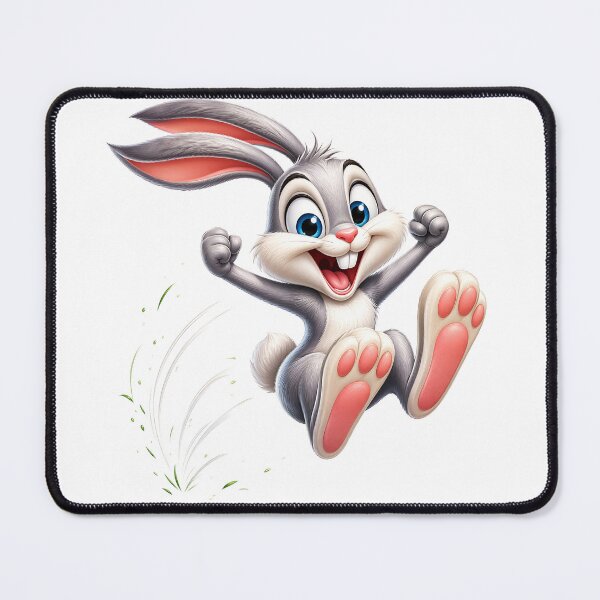 Item preview, Rabbit Jumping Playful 3D Cartoon Animal Positive Vibes designed and sold by LunaPixelStudio.