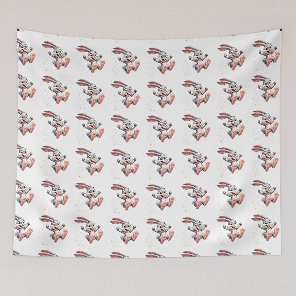 Item preview, Rabbit Jumping Playful 3D Cartoon Animal Positive Vibes designed and sold by LunaPixelStudio.