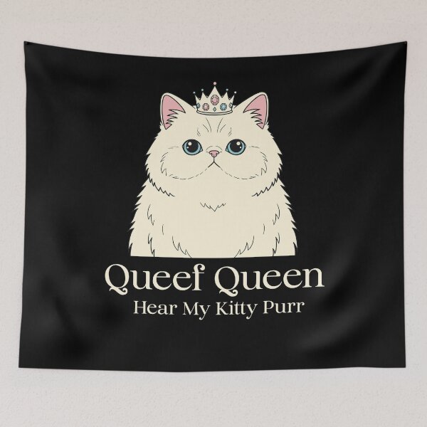 Item preview, Queef Queen Hear My Kitty Purr Adult Humor Funny Cat designed and sold by AgataMRCH.