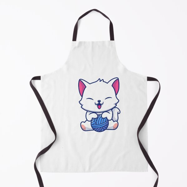 Item preview, Cute White Cat Playing with Yarn Ball designed and sold by cbarilnb.