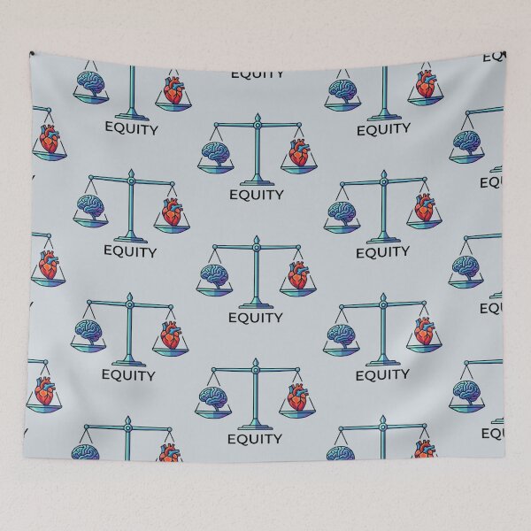 Item preview, Lawyer Gift Equity Scale of Justice Brain and Heart Law School Art designed and sold by AkDesign022.