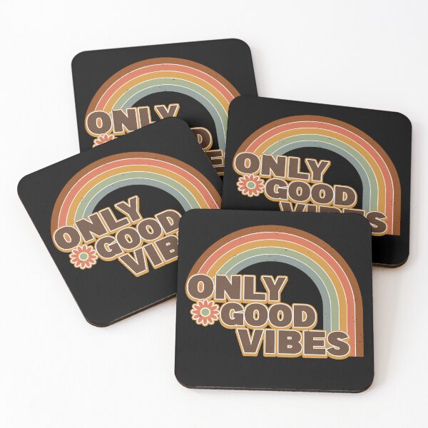 Item preview, Only Good Vibes Retro Vintage Rainbow Stripe  designed and sold by AgataMRCH.
