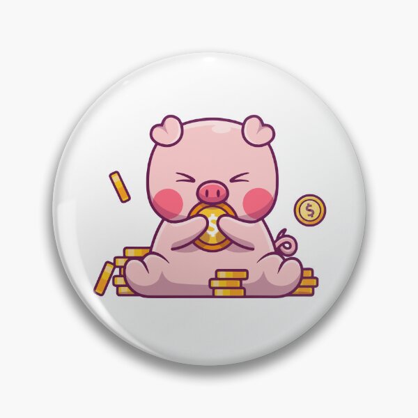 Item preview, Cute Piggy Bank Saving Gold Coins Cartoon designed and sold by cbarilnb.