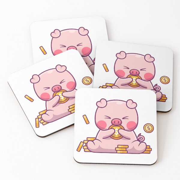 Item preview, Cute Piggy Bank Saving Gold Coins Cartoon designed and sold by cbarilnb.