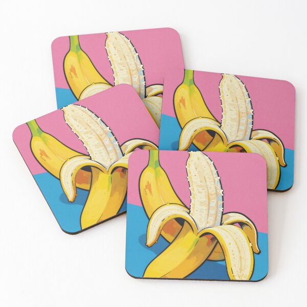 Item preview, Pop Art Bananas Bold Yellow Pink Blue Fruit Print designed and sold by Fariks.