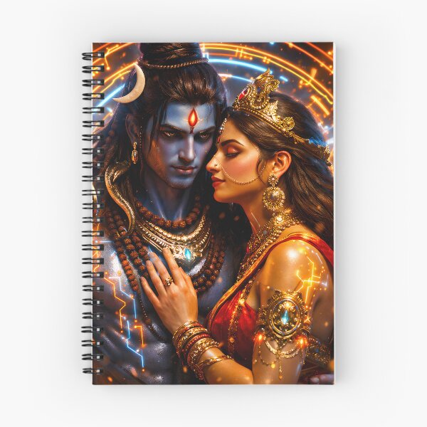 Item preview, Shiva & Parvati Tandava Energy — Hindu God Art | Cyberpunk designed and sold by CosmicLotusArt.