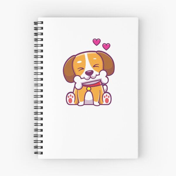 Item preview, Cute Cartoon Beagle Puppy Biting a Bone with Hearts designed and sold by cbarilnb.