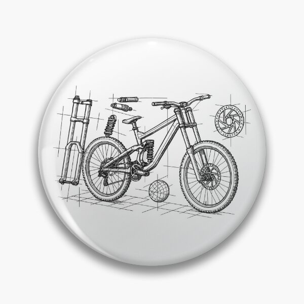 Item preview, DH Bike Exploded View - Geometry Sketch designed and sold by Pineapple-Tree.