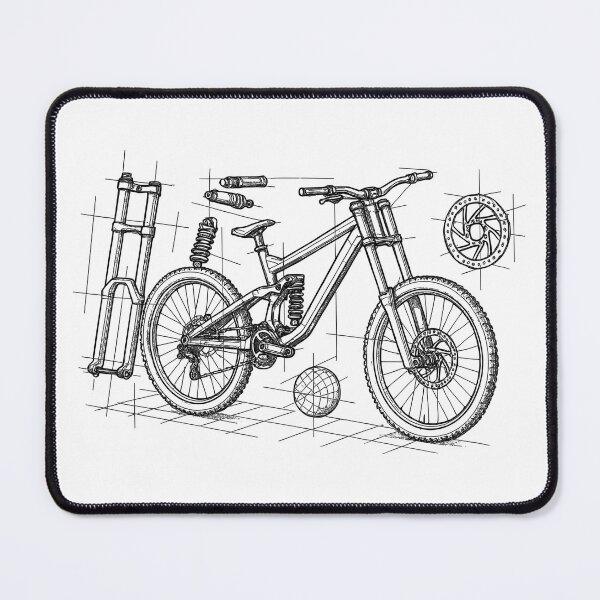 Item preview, DH Bike Exploded View - Geometry Sketch designed and sold by Pineapple-Tree.