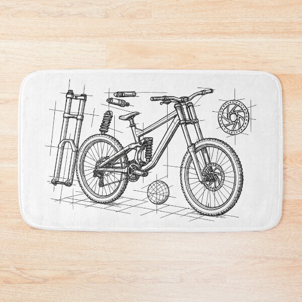 Item preview, DH Bike Exploded View - Geometry Sketch designed and sold by Pineapple-Tree.