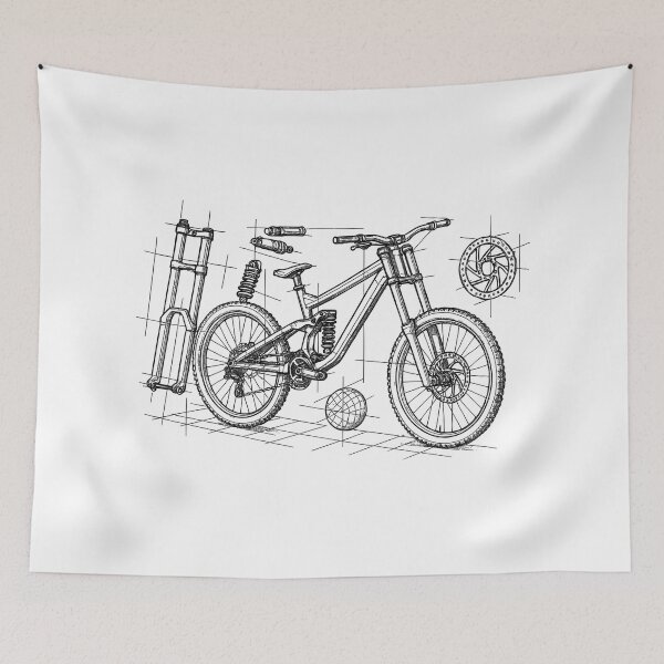 Item preview, DH Bike Exploded View - Geometry Sketch designed and sold by Pineapple-Tree.