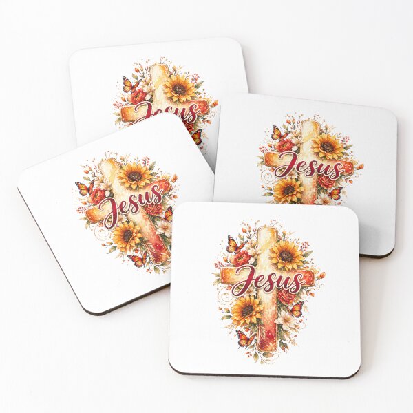 Item preview, Jesus Cross Floral Christian Design – Sunflower Butterfly Faith Artwork designed and sold by Ashes to Artistry.