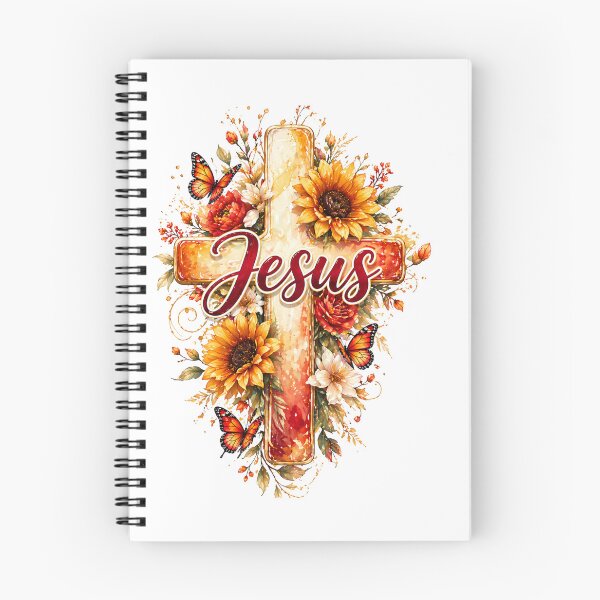 Item preview, Jesus Cross Floral Christian Design – Sunflower Butterfly Faith Artwork designed and sold by Ashes to Artistry.