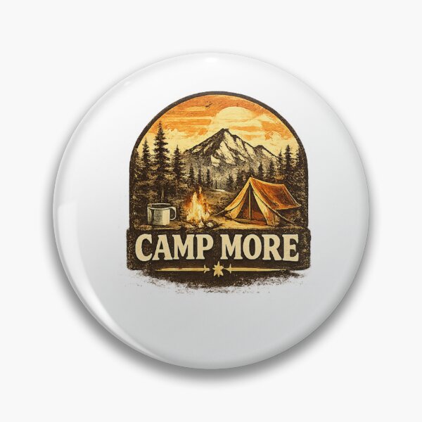 Item preview, Camp More Vintage Camping Mountain Adventure Design designed and sold by Artbysarmina.