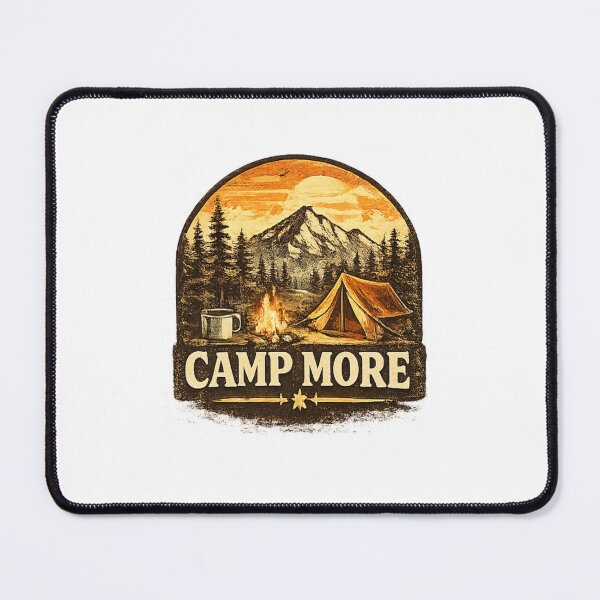 Item preview, Camp More Vintage Camping Mountain Adventure Design designed and sold by Artbysarmina.