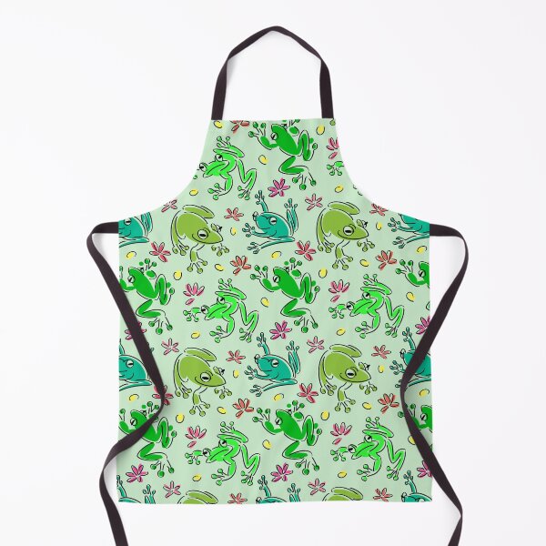 Item preview, Cute Green Frog and Floral Mint Botanical Pattern designed and sold by Vyk Designs.