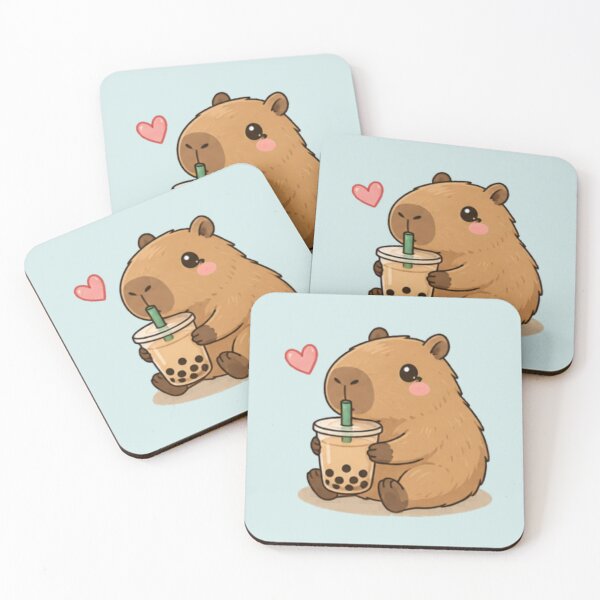 Item preview, Boba Time Capybara designed and sold by MellowMunchkins.
