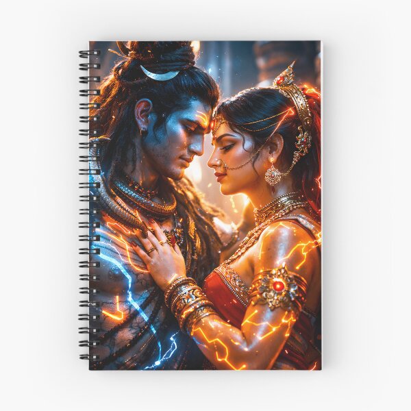 Item preview, Shiva & Parvati Tandava Energy — Hindu God Art | Cyberpunk designed and sold by CosmicLotusArt.