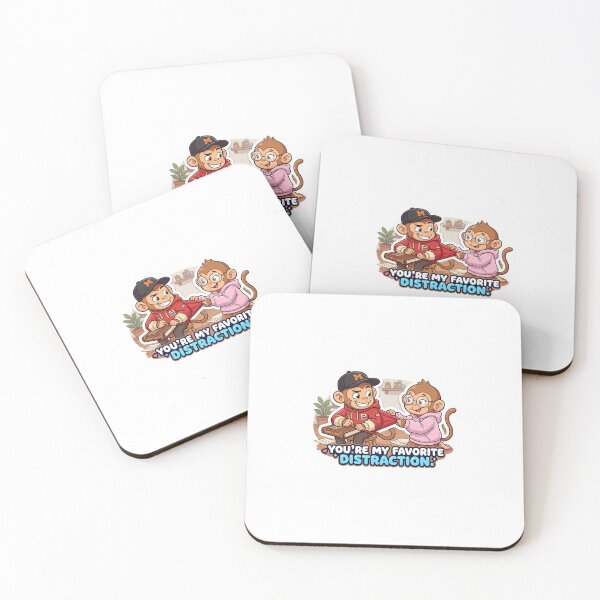 Item preview, You’re My Favorite Distraction Monkey Sticker | Cute Couple Meme Cartoon designed and sold by Newkidshub.