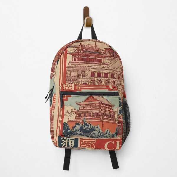 Item preview, Vintage China Travel Stamp Sticker | Asian Aesthetic Temple Art | Retro Chinese Architecture designed and sold by TheInkArchive.