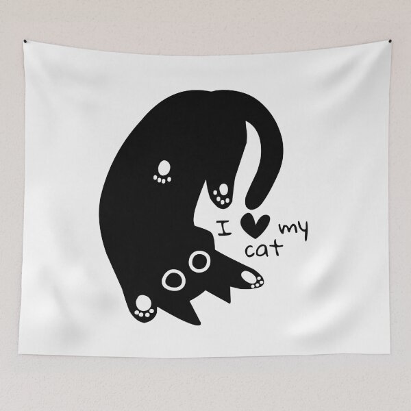 Item preview, I love my cat Cute Paws Black Cat Aestethic designed and sold by AgataMRCH.