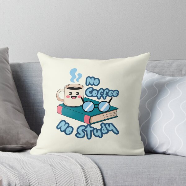 Item preview, No coffee No Study| Funny study motivation quotes with cute illustration for students designed and sold by Art Club 99.