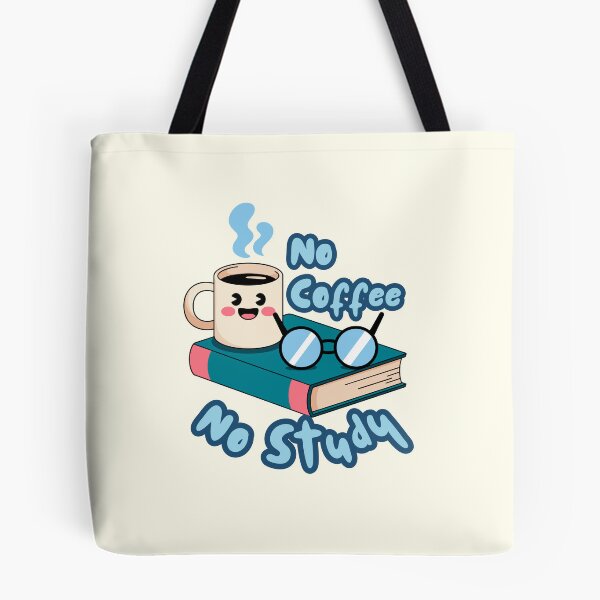 Item preview, No coffee No Study| Funny study motivation quotes with cute illustration for students designed and sold by Art Club 99.