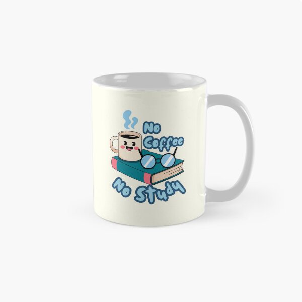 Item preview, No coffee No Study| Funny study motivation quotes with cute illustration for students designed and sold by Art Club 99.