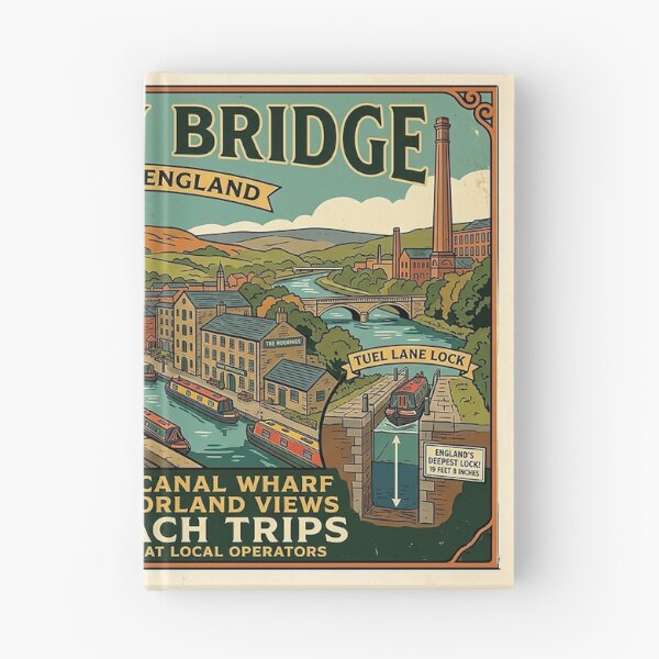 Item preview, Sowerby Bridge Yorkshire Retro Mid-Century Travel Poster designed and sold by ArtworkNorth.