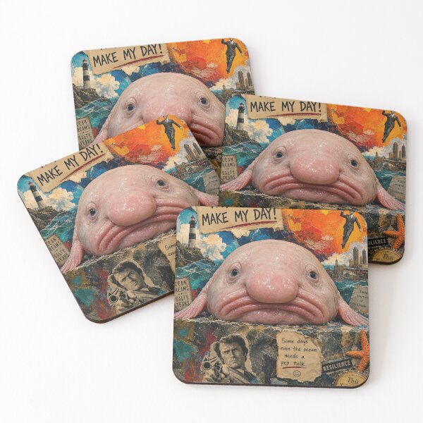 Item preview, Try to Make My Day — Surreal Blobfish Mixed‑Media Collage designed and sold by Jandedan.