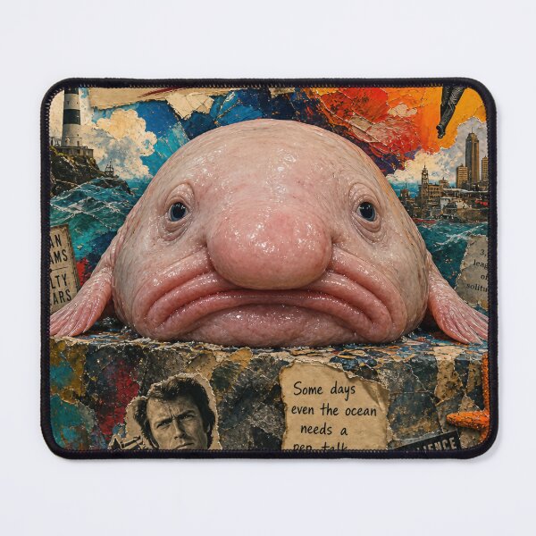 Item preview, Try to Make My Day — Surreal Blobfish Mixed‑Media Collage designed and sold by Jandedan.