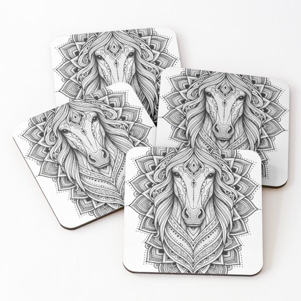 Item preview, Majestic Horse Mandala - Spiritual Tribal Art designed and sold by Hou$e of Art .