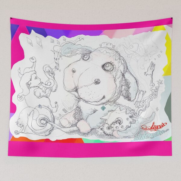 Item preview,  Automatic Lamb with Musical Pierrot and Cat (Original Ink by ACCI) designed and sold by VanyssaGraphics.