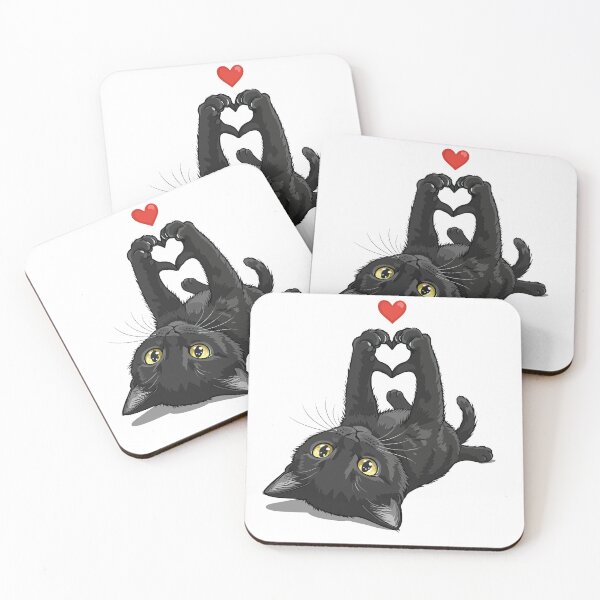 Artikelvorschau, Niedliches kleines schwarzes Kätzchen mit Herzzeichen – Kawaii-Katzenliebe-Meme-Ästhetik entworfen und verkauft von PrincessLavinia.