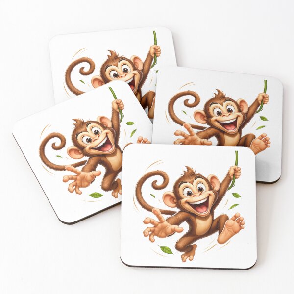 Item preview, Swinging Playful 3D Cartoon Jungle Animal Positive Vibes designed and sold by LunaPixelStudio.