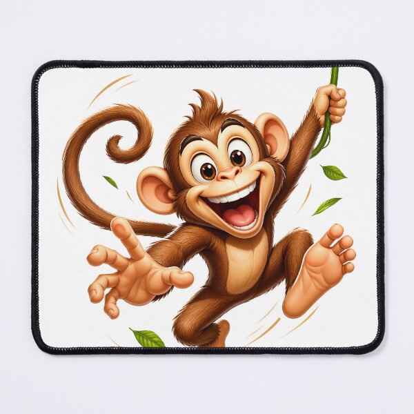 Item preview, Swinging Playful 3D Cartoon Jungle Animal Positive Vibes designed and sold by LunaPixelStudio.