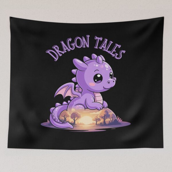Item preview, Dragon Tales Purple Cute Kawaii designed and sold by AgataMRCH.