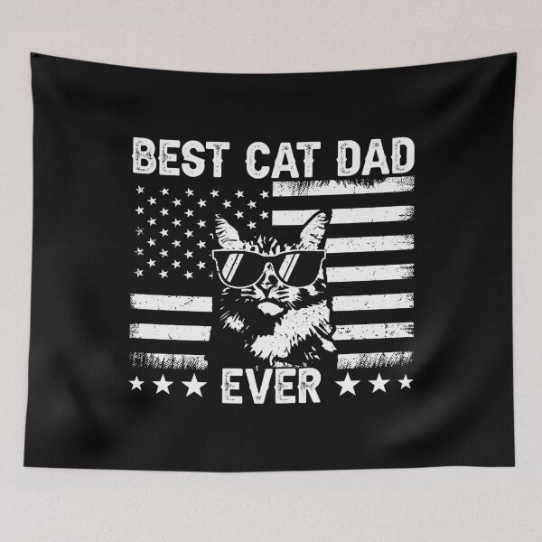 Item preview, Best Cat Dad Ever American Flag Patriotic Cat Lover Father designed and sold by 76Valeria.