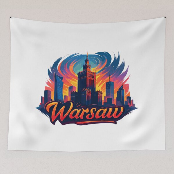 Item preview, Warsaw Skyline Art – Colorful & Modern designed and sold by Pineapple-Tree.