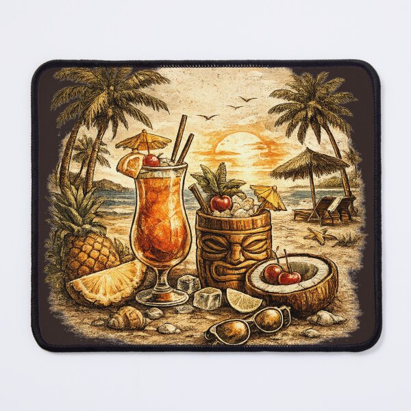 Item preview, Tropical Beach Cocktails Retro Summer Vibes designed and sold by BeaVibes.