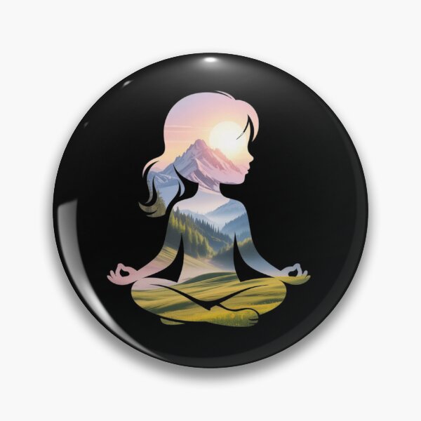 Item preview, Girl Nature Meditation Mountain View Vibe Nature Art designed and sold by AgataMRCH.